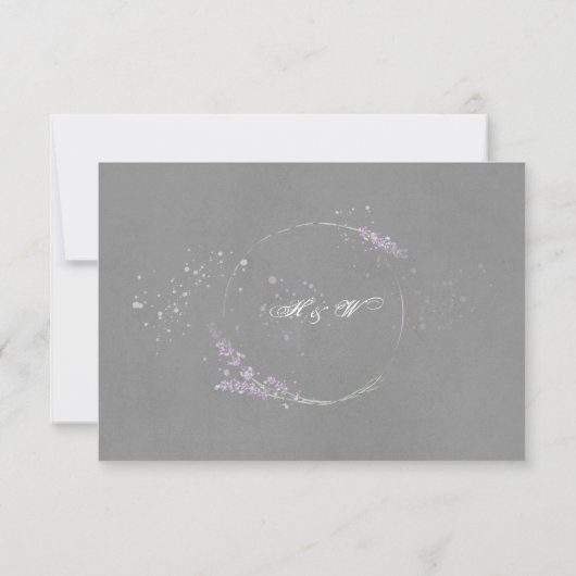 RSVP w choix de repas aquarelle lavande gris rsvp (Dos)