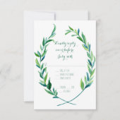 RSVP w Menu Laurel Wreath Olive Leaf Branche Moder (Devant)