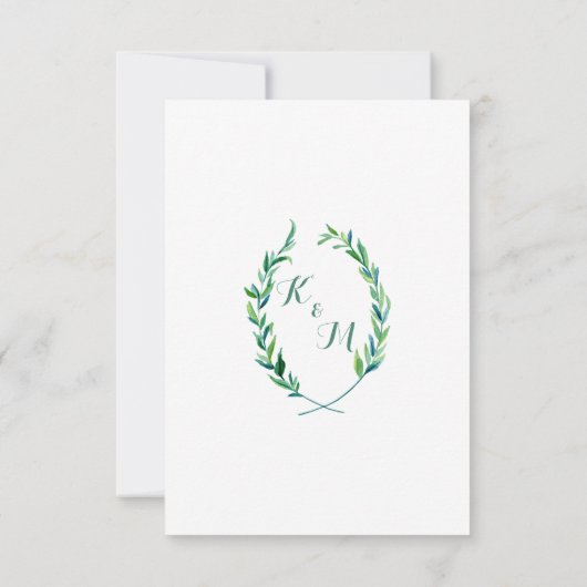 RSVP w Menu Laurel Wreath Olive Leaf Branche Moder (Dos)