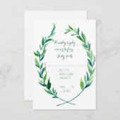 RSVP w Menu Laurel Wreath Olive Leaf Branche Moder (Devant / Derrière)