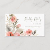 RSVP Waterverf Blush Roos Wreath Wedding Website Afsprakenkaartje (Voorkant)