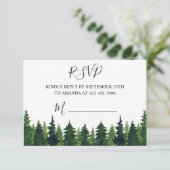 RSVP Waterverf groene bomen Kaartje (Staand voorkant)