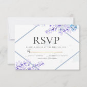 RSVP | Waterverf Lavender - Dusty Blue Florals Kaart (Voorkant)