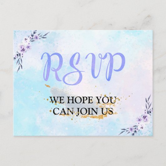 RSVP Waterverf Pastel Briefkaart (Voorkant)