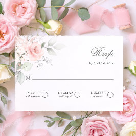 RSVP Waterverf roze roze rozenbudget beantwoorden