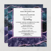 *~* RSVP website AGATE sterren Paarse AR13 bruilof Kaart (Voorkant / Achterkant)