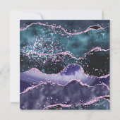 *~* RSVP website AGATE sterren Paarse AR13 bruilof Kaart (Achterkant)