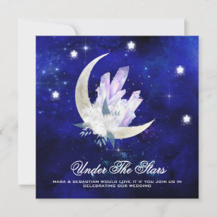 *~* RSVP Website CRYSTAL MOON STARS AR14 Huwelijk Kaart