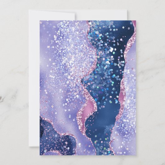 *~* RSVP Website Lavendel AGATE Waves AR13 Huwelij Kaart (Achterkant)