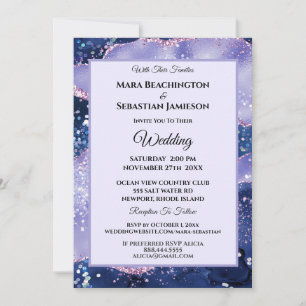 *~* RSVP Website Lavender AGATE Stars AR13 Wedding Kaart