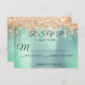 RSVP Weddenschap Bridal Roos Gold Drip Coral Mint (Voorkant / Achterkant)