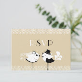 RSVP Weddenschap Vogels-platte kaart (Staand voorkant)