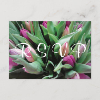 RSVP Weddenschappen | Roze tulpbloemen Kaartje