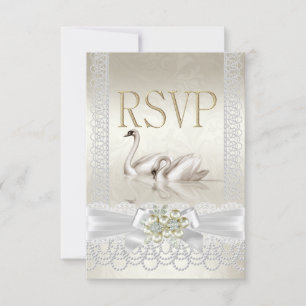 RSVP Weddenschappen White Pearl Lace Damask
