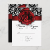 RSVP Weddenschapskaart Red Rose Damask (Voorkant / Achterkant)