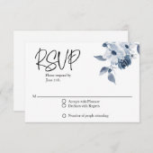 RSVP Wedding Blue Floral Kaart (Voorkant / Achterkant)