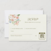RSVP wedding card butter yellow garden floral (Voorkant)