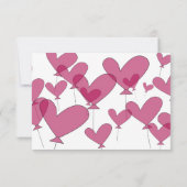 RSVP wedding cards with red heart balloon design (Dos)