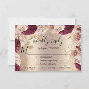 RSVP Wedding Glitter Bridal Roos Gold Wreatroze