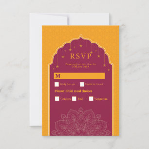RSVP Wedding Indian Temple Palace Mosterd Kaart