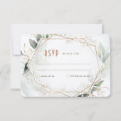 RSVP Wedding Insert Green & Gold Rustic Kaart (Voorkant)