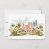 RSVP Wedding Insert Miami Beach Kaart (Achterkant)