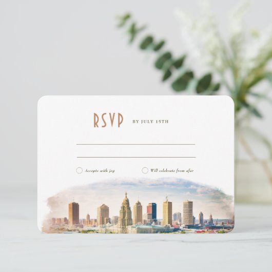 RSVP Wedding Insert New Orleans Destination Kaart (Staand voorkant)