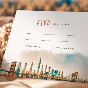 RSVP Wedding Insert New York Destination Invitatio Kaart