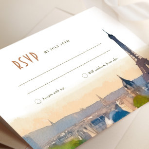 RSVP Wedding Insert Paris France Destination Invin Kaart
