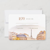 RSVP Wedding Insert Paris France Destination Kaart (Voorkant)