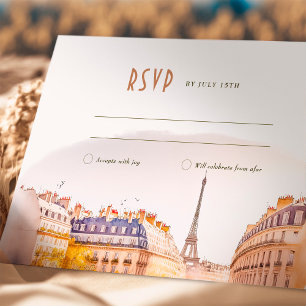 RSVP Wedding Insert Paris France Destination Kaart