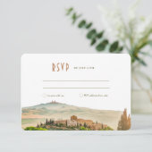 RSVP Wedding Insert Tuscany Italy Destination Kaart (Staand voorkant)