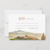 RSVP Wedding Insert Tuscany Italy Destination Kaart (Voorkant)