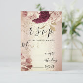 RSVP Wedding Marsala Florals Rozen PinkGlam (Staand voorkant)