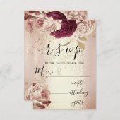 RSVP Wedding Marsala Florals Rozen PinkGlam (Voorkant / Achterkant)