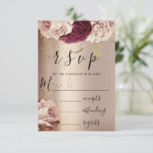 RSVP Wedding Marsala Florals Rozen Roze (Staand voorkant)