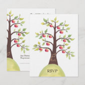 RSVP Wedding Monogram Apple Tree Carving Kaartje (Voorkant / Achterkant)