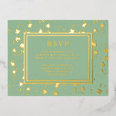 RSVP Wedding Response Kaart Flowers Sage Green (Voorkant)