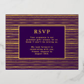RSVP Wedding Response Kaart Modern Royal Paarse (Voorkant)