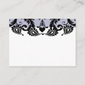 RSVP Wedding Response Kaart Paars Black Damask (Achterkant)