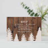 RSVP Wedding Rustic Wood Winter Tree Cards Invitae (Staand voorkant)