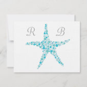 RSVP Wedding Turquoise Aqua Starfish Beach (Achterkant)