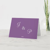 RSVP Wedding Violet Purple Monogram Bedankkaart (Achterkant)
