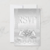 RSVP Wedding White Silver Pearl Lace Damask (Voorkant)
