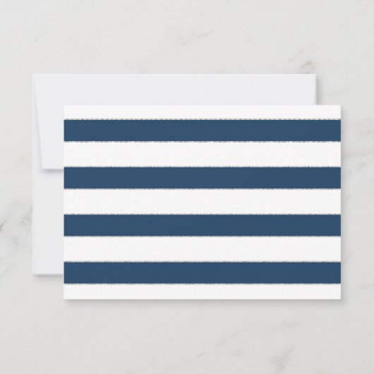 RSVP White Hydrangea Elegant Navy Wide Stripe (Achterkant)