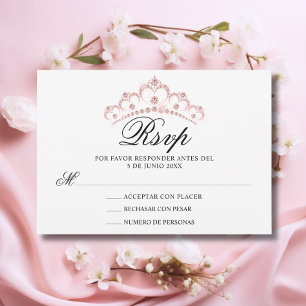 RSVP White Pink Spain Quinceañera Quince