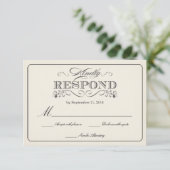 RSVP  Wide Wedding Reply Cards WT313 (Staand voorkant)