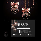 RSVP | Winter roze en Onyx Baubles Kaart