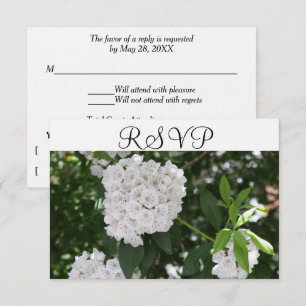 RSVP Witte Bruiloft Berg Laurel Kaartje