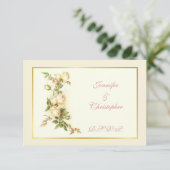 RSVP Witte rozenspray bruiloft Kaartje (Staand voorkant)